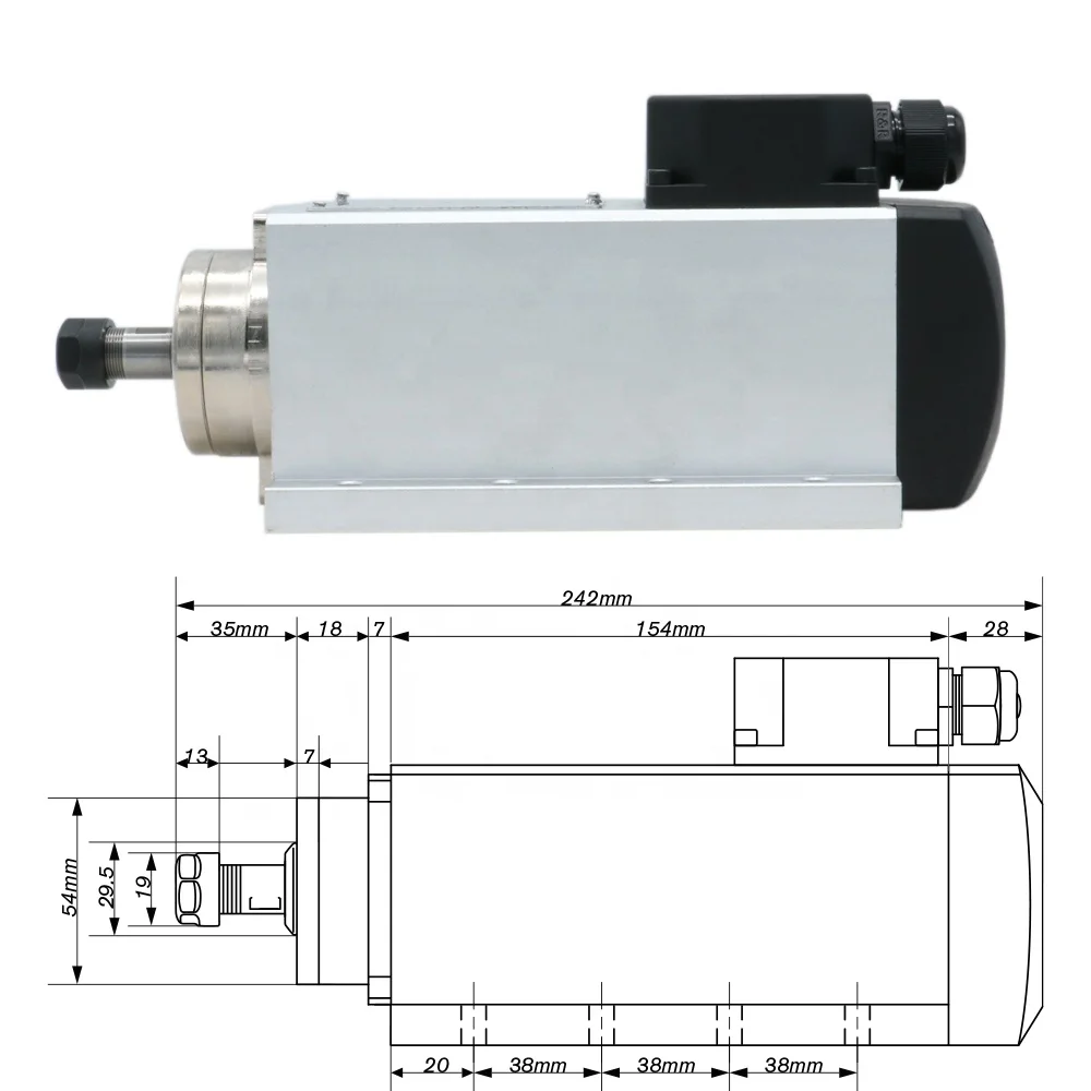 HLTNC 1.5kw Motor de Husillo R - Air Cooled 1.5Kw Spindle Motor Inverter 110V reseña y precio