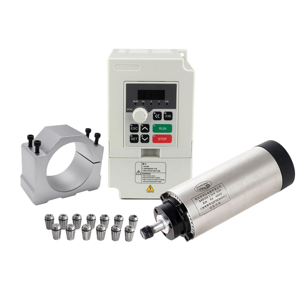 Kit de Motor de husillo CNC, 8 - Air Cooled 1.5Kw Spindle Motor Inverter 110V reseña y precio